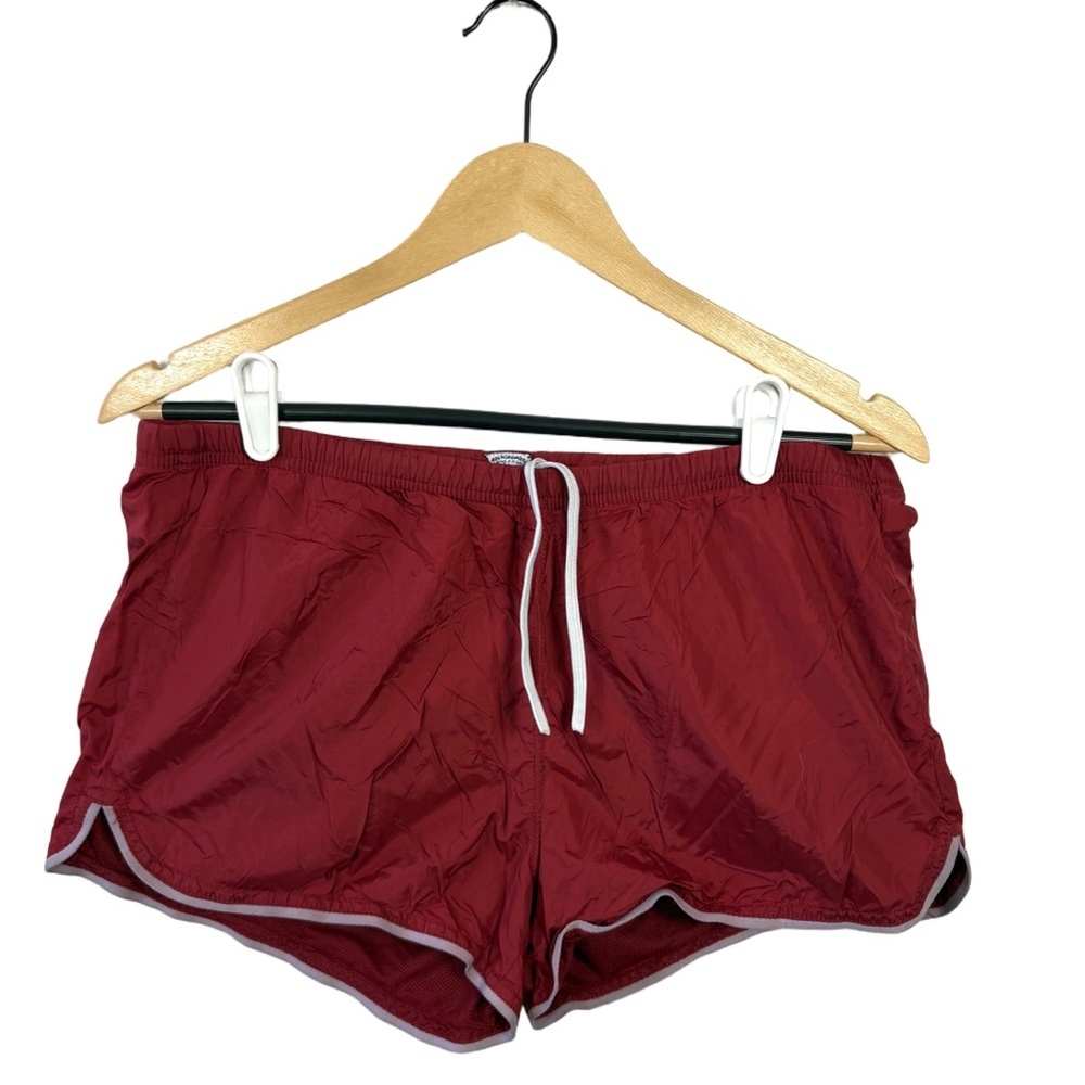 Abercrombie & Fitch Maroon Athletic Shorts with Contrast Trim